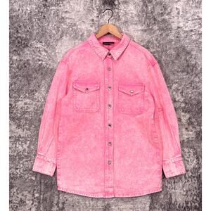Retrofete Doreen Denim Shirt Medium Womens Washed Pink Relaxed Fit